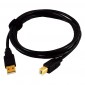 Kabel USB A/B zlacený